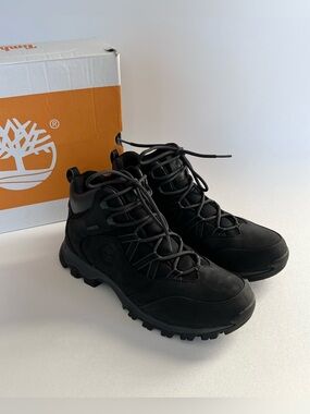 Timberland Men's Black Waterproof Mid Hiker Lace-Up Boots